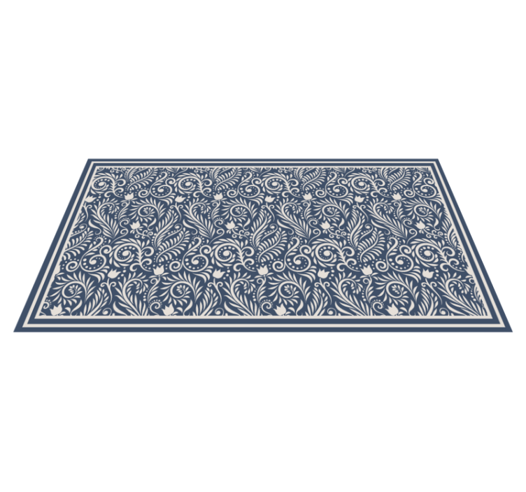 Ornate Floral Design kitchen vinyl rug - TenStickers