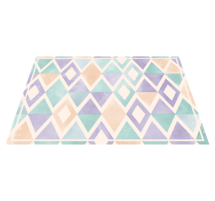 Geometric Pastel Palette geometric vinyl rug - TenStickers