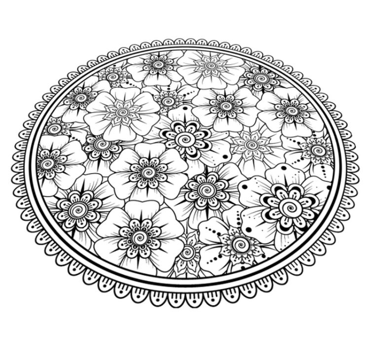 Mandala Floral Pattern mandala vinyl rug - TenStickers