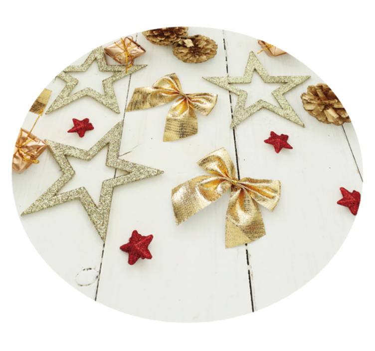 Stars and Bows Christmas Vinyl Rug - TenStickers
