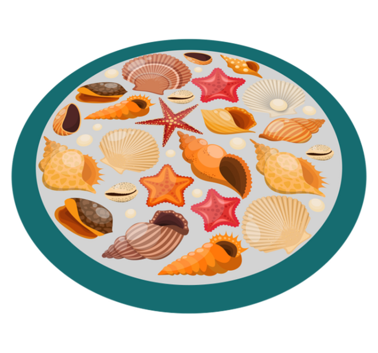 Shells on a beach nature rug - TenStickers