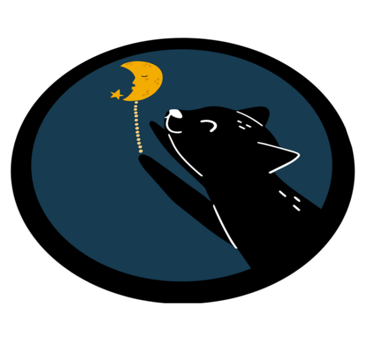 Cat and a moon animal rug - TenStickers