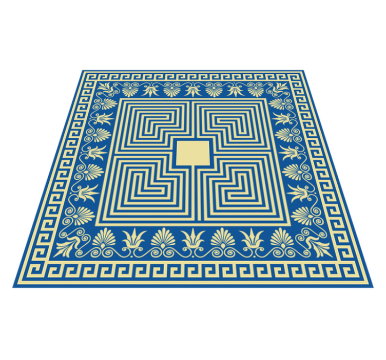 Greek Blue Tile vintage vinyl rug - TenStickers