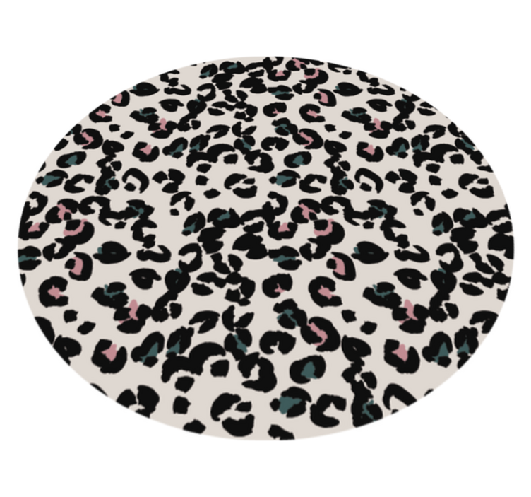 White round vinyl carpet leopard animal rug - TenStickers