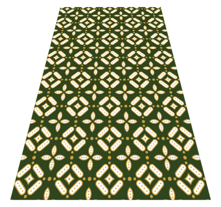 Vintage green tile design kitchen vinyl rug - TenStickers