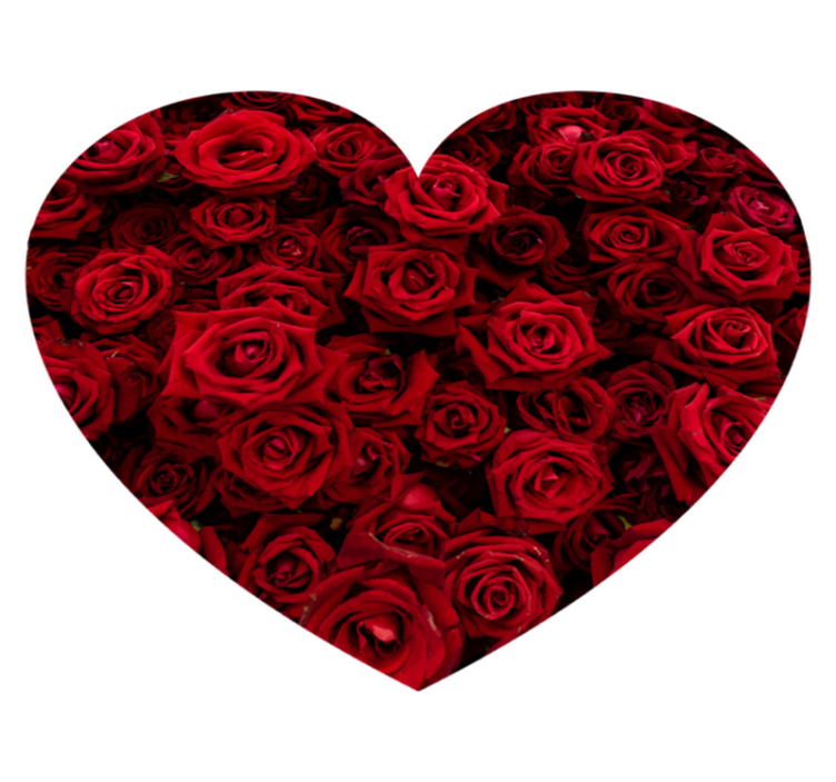 Heart filled with Roses floral vinyl rug - TenStickers