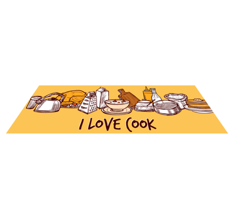 I Love Cook kitchen vinyl rug - TenStickers
