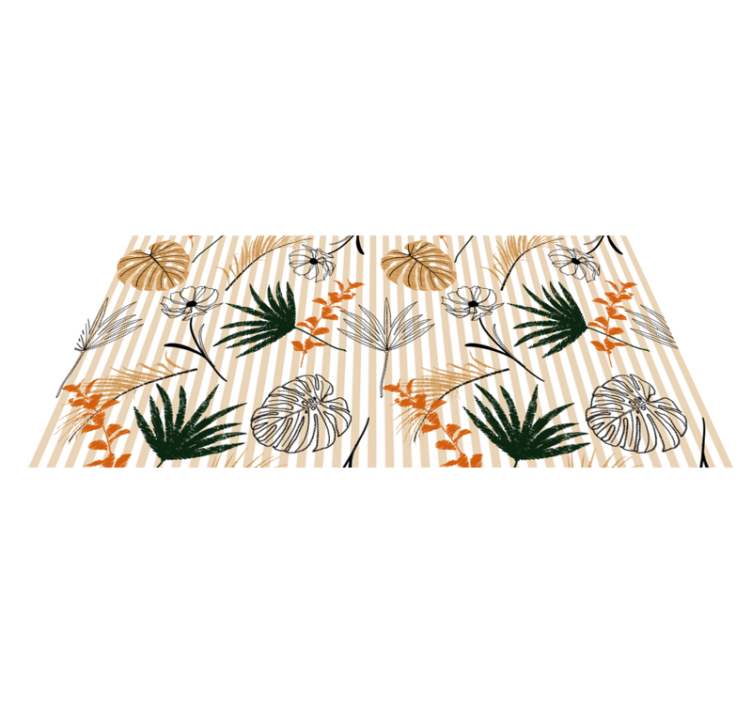 Botanical Theme flower vinyl rug - TenStickers