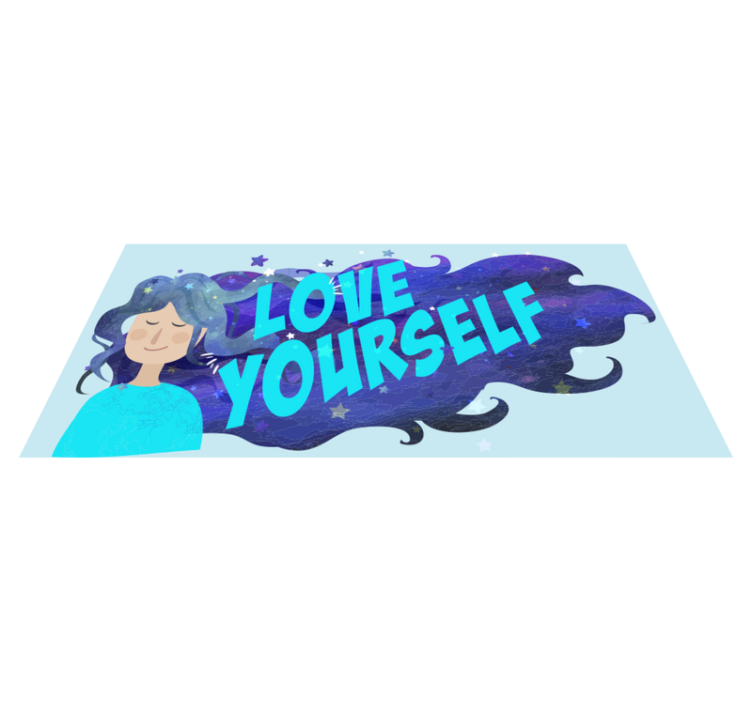 Love Yourself Illustration custom vinyl rug - TenStickers