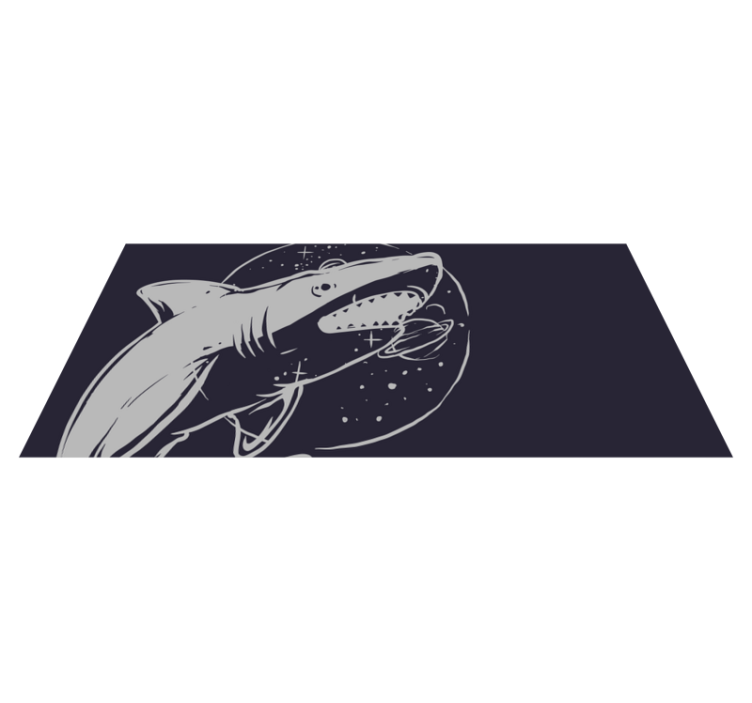 Cosmic Shark Space vinyl rug - TenStickers