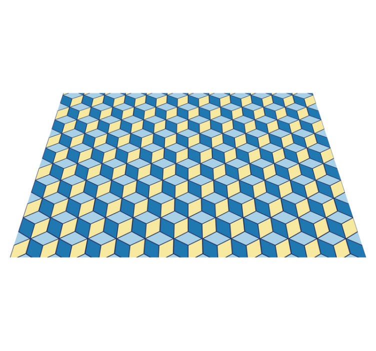 Vinyl rug kitchen 3D effect geometric rugs - TenStickers