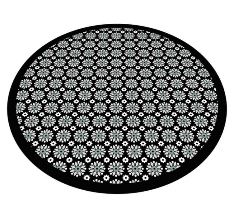 Floral Round Pattern flower vinyl rug - TenStickers
