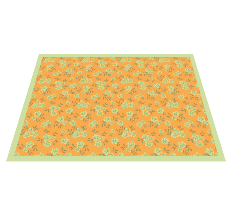 Floral Motif Surface flower vinyl rug - TenStickers