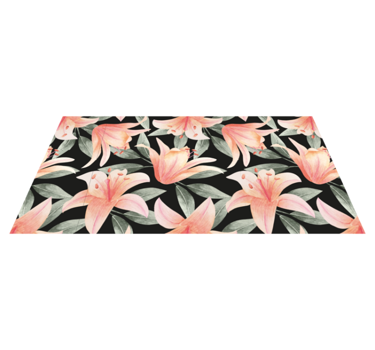 Floral Breeze Imagery flower vinyl rug - TenStickers