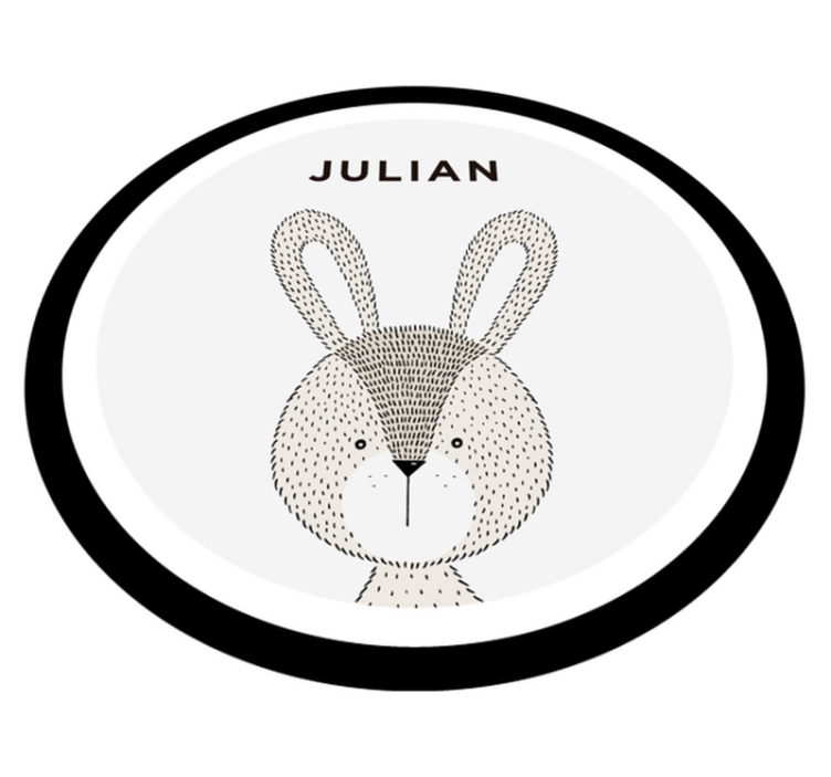 Customizable vinyl rug rabbit personalised mat - TenStickers