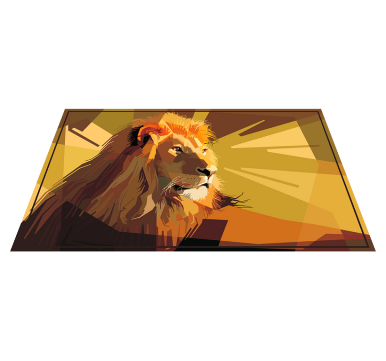 Lion Illustration animal vinyl rug - TenStickers