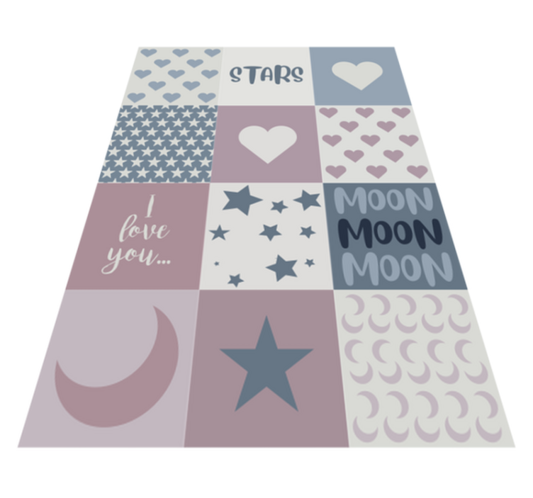 Love You Moon vinyl rug - TenStickers