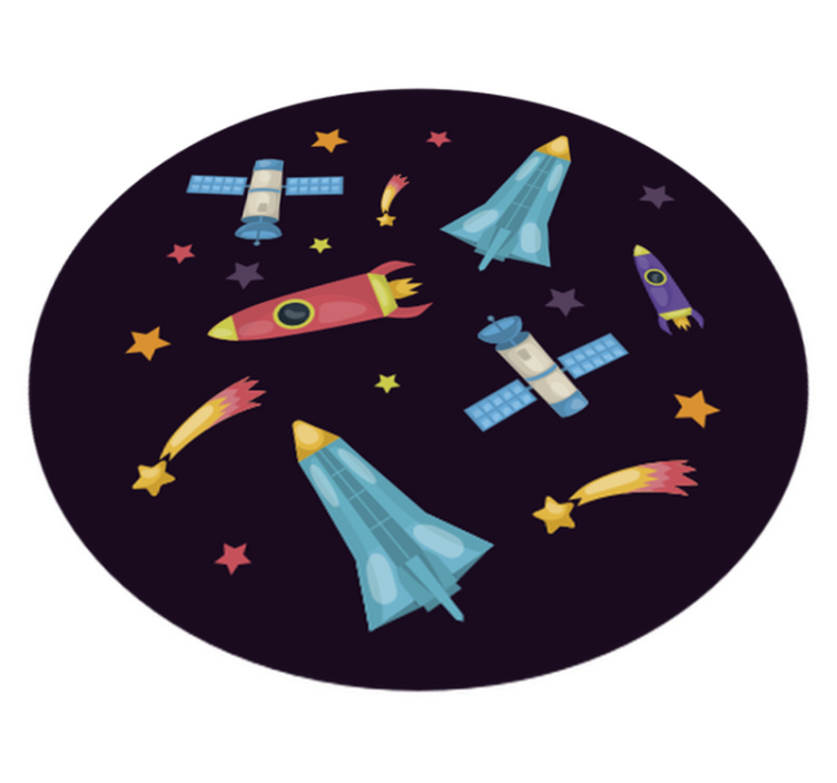 Spacecraft Exploration kids vinyl rug - TenStickers