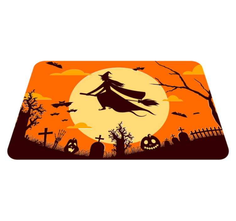 Spooky Halloween Silhouette halloween vinyl rug - TenStickers