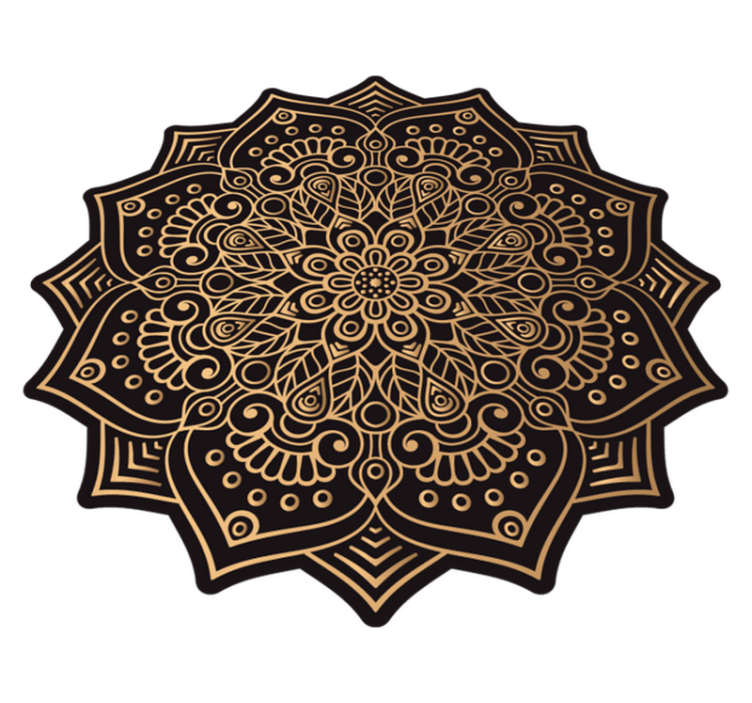 Golden mandala vinyl carpet - TenStickers