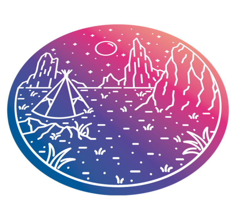 Camping Night Scene nature vinyl rug - TenStickers