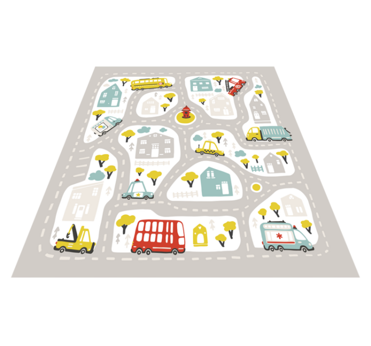 City road map road vinyl rug - TenStickers