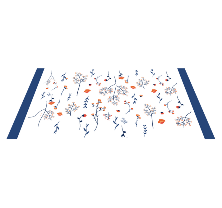 Botanical Autumn Motif flower vinyl rug - TenStickers