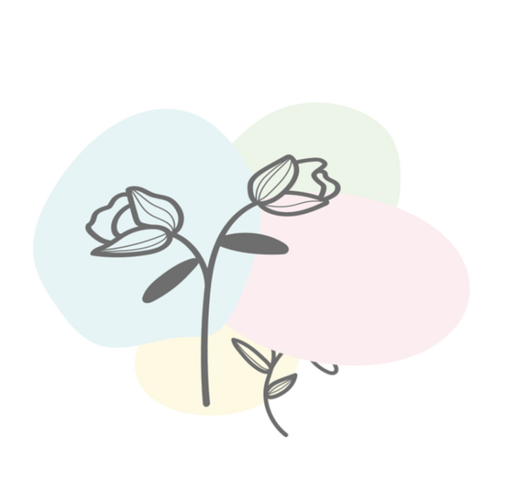 Floral Heart Rug flower vinyl rug - TenStickers