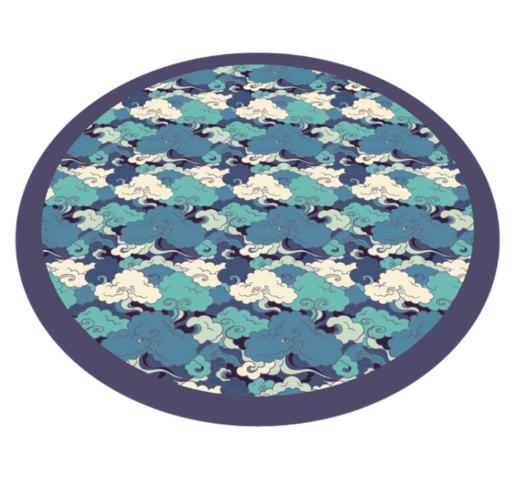Cloud Patterned Decor flower vinyl rug - TenStickers