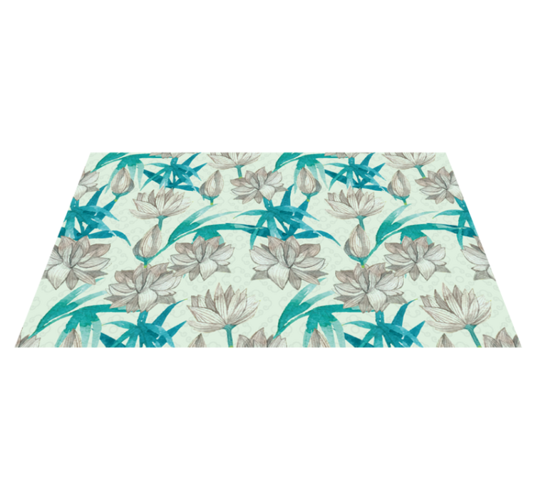 Floral Pastel Tones flower vinyl rug - TenStickers