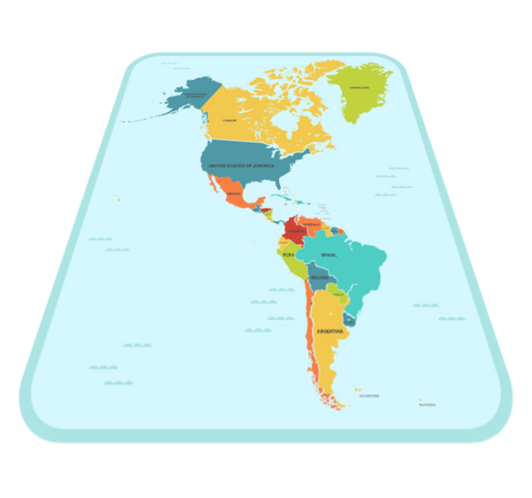 Educational Worldmap world map vinyl rug - TenStickers