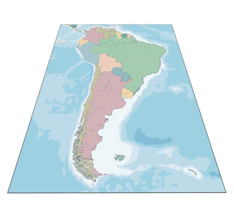 Cartographic Illustration world map vinyl rug - TenStickers