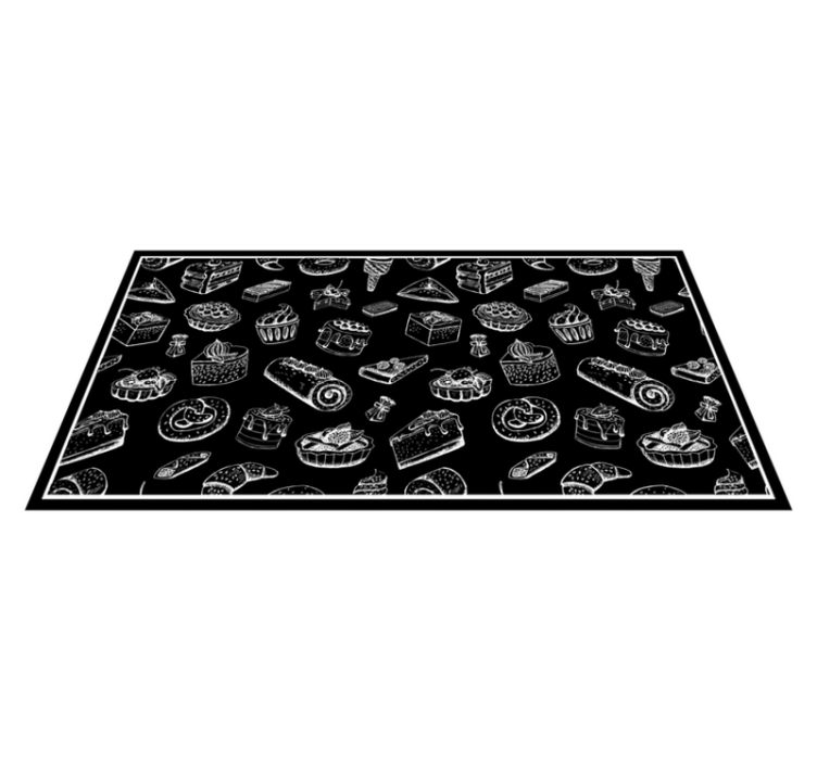 Confectionery Sketches vinyl rug - TenStickers
