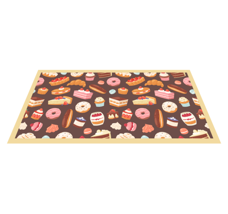 Sweet Treats Pattern vinyl rug - TenStickers