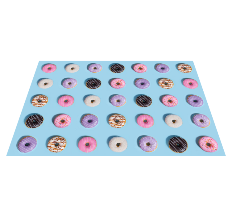 Donut Pattern Surface vinyl rug - TenStickers