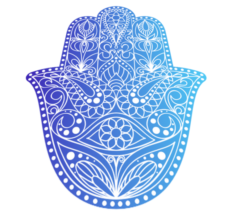 Blue hand of Fatima ethnic rug - TenStickers
