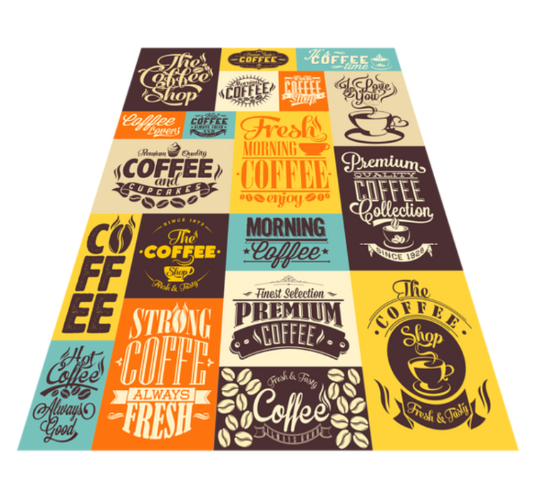 Coffee Typography Collection custom vinyl rug - TenStickers