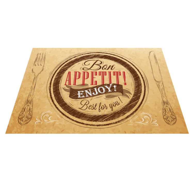 Bon Appetit Enjoy custom vinyl rug - TenStickers