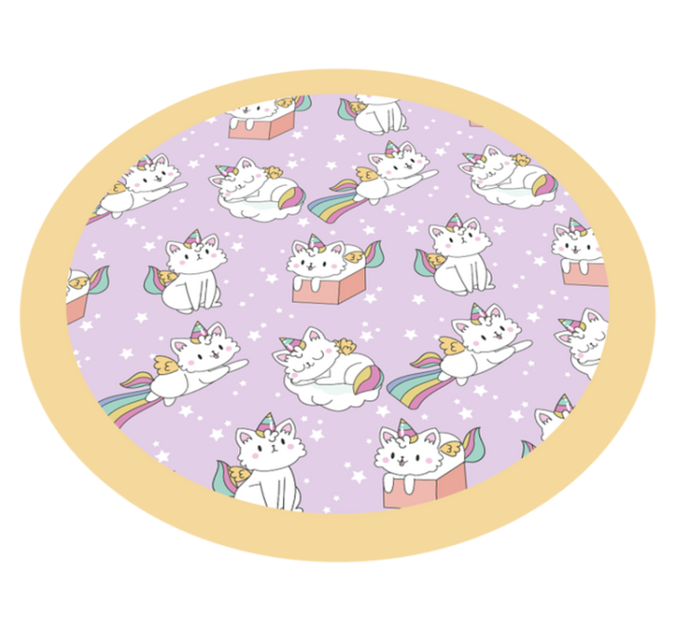 Unicorn Cat Adventure vinyl rug - TenStickers