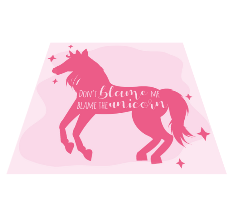 Blame the Unicorn kids vinyl rug - TenStickers
