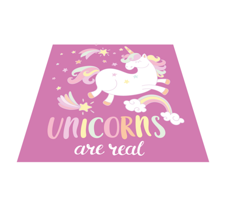 Unicorns Real Magic kids vinyl rug - TenStickers