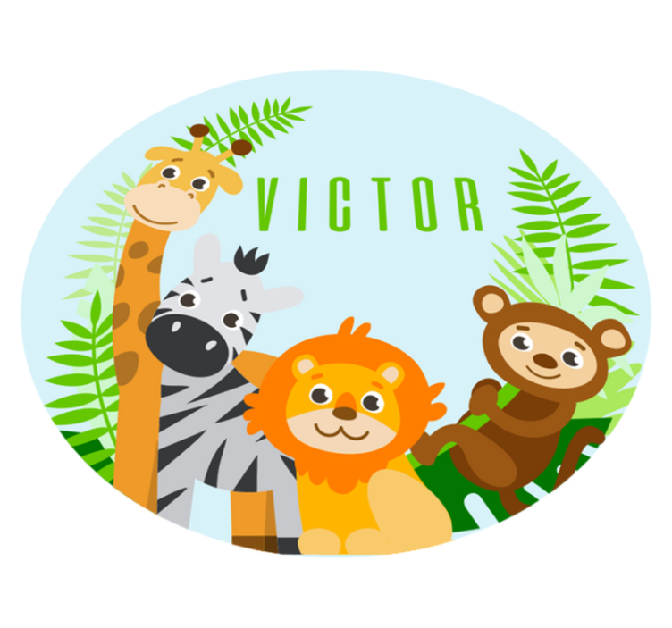 Customizable animals  personalised mat - TenStickers