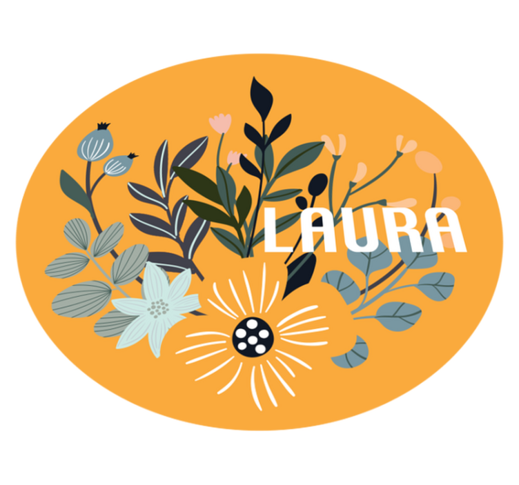 Custom Floral Emblem custom vinyl rug - TenStickers