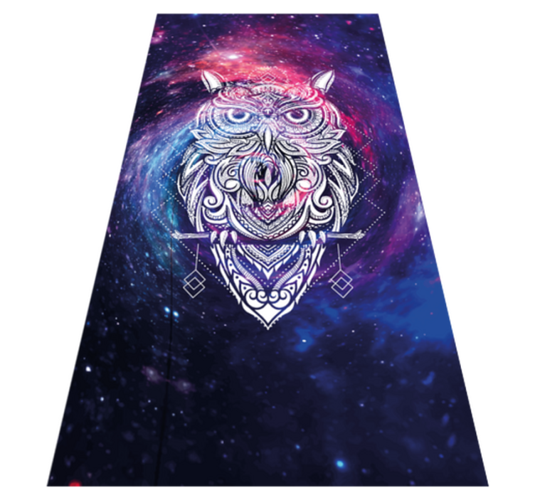 Cosmic Owl Illustration animal vinyl rug - TenStickers