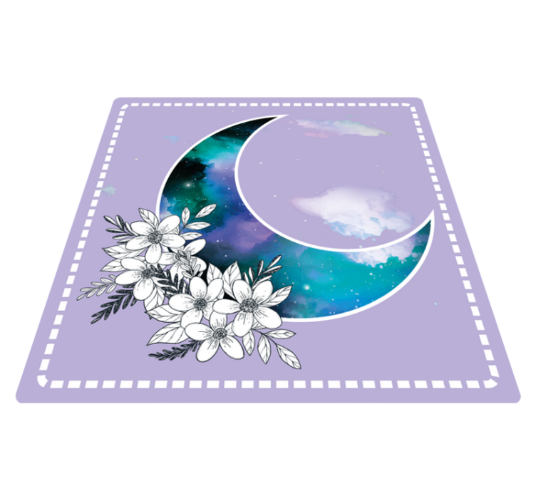 Celestial Blossoms flower vinyl rug - TenStickers
