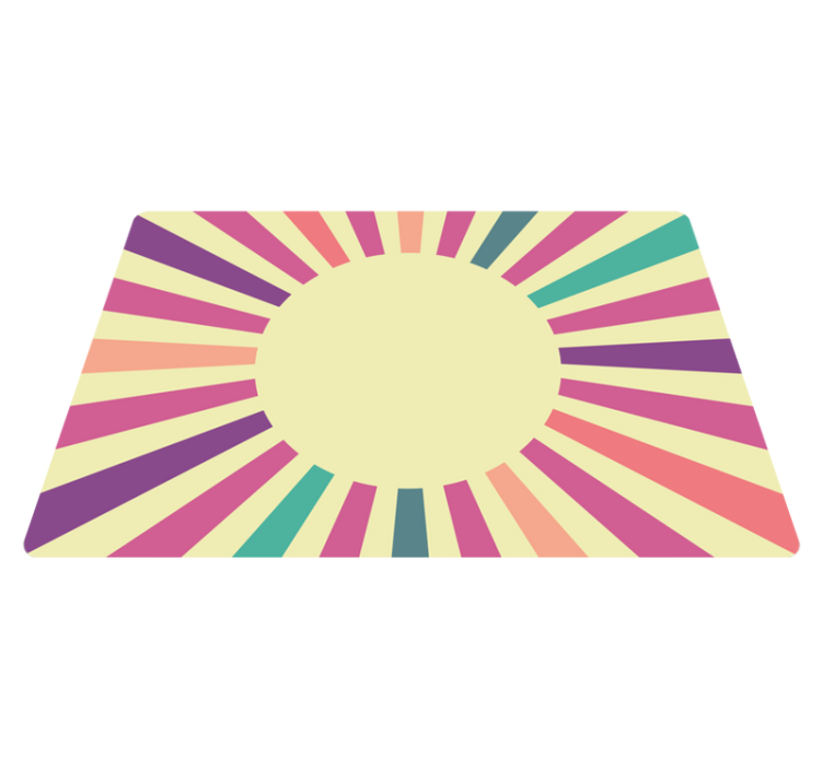 70's Geometric Sun vintage vinyl rug - TenStickers