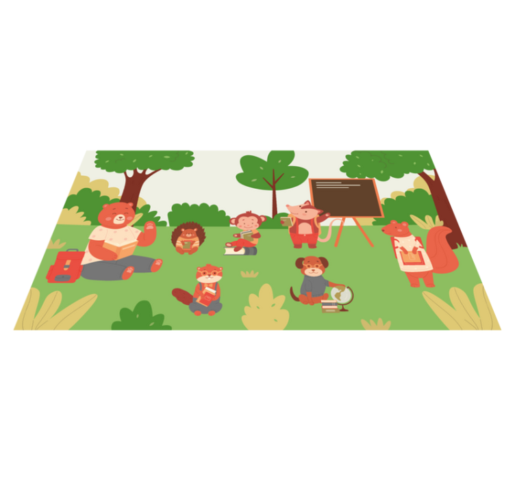 Jungle Classroom kids vinyl rug - TenStickers
