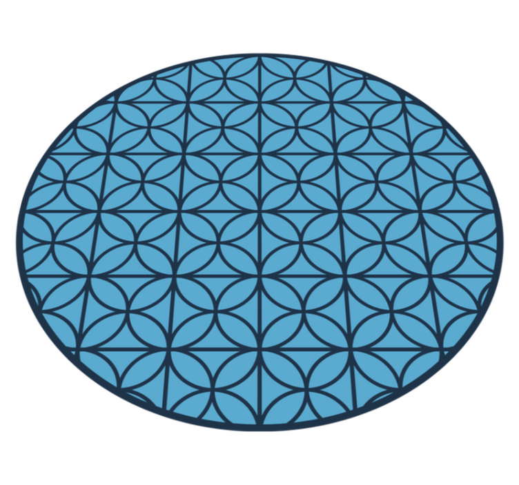 Overlapping blue circles vintage rug - TenStickers