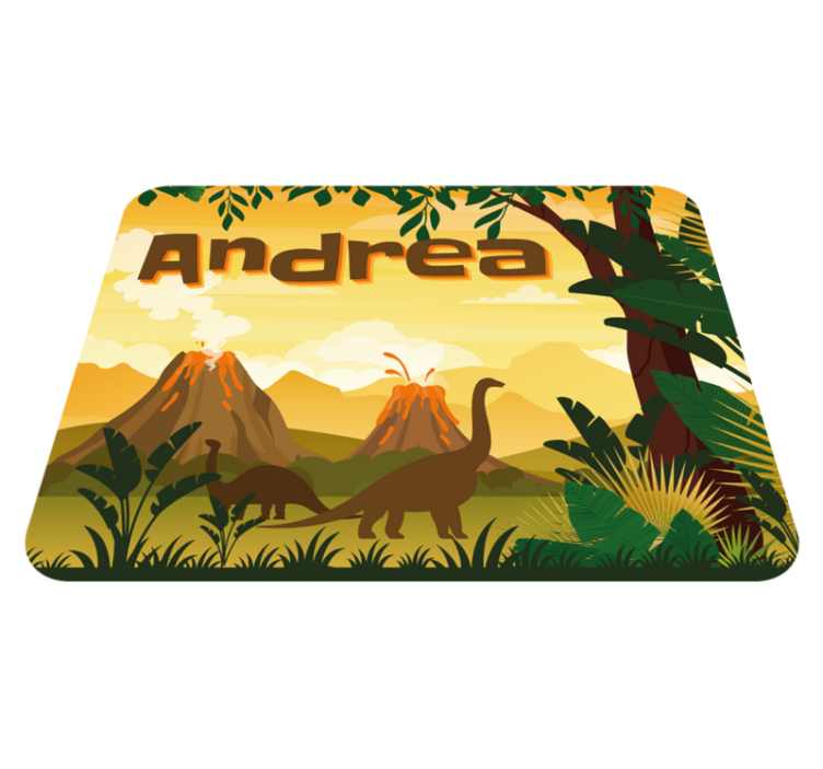 beautiful landscape dinosaurs personalised mat - TenStickers