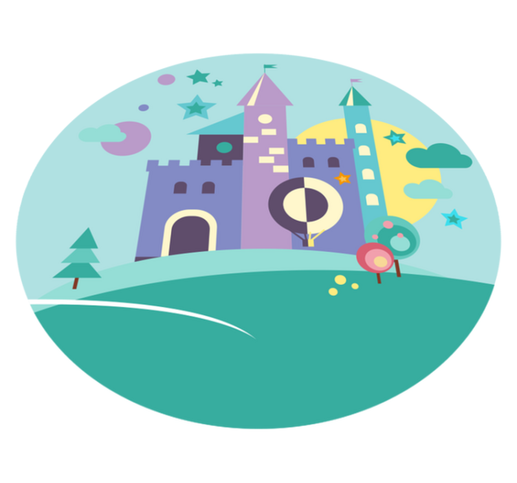 Fantasy Castle Play kids vinyl rug - TenStickers